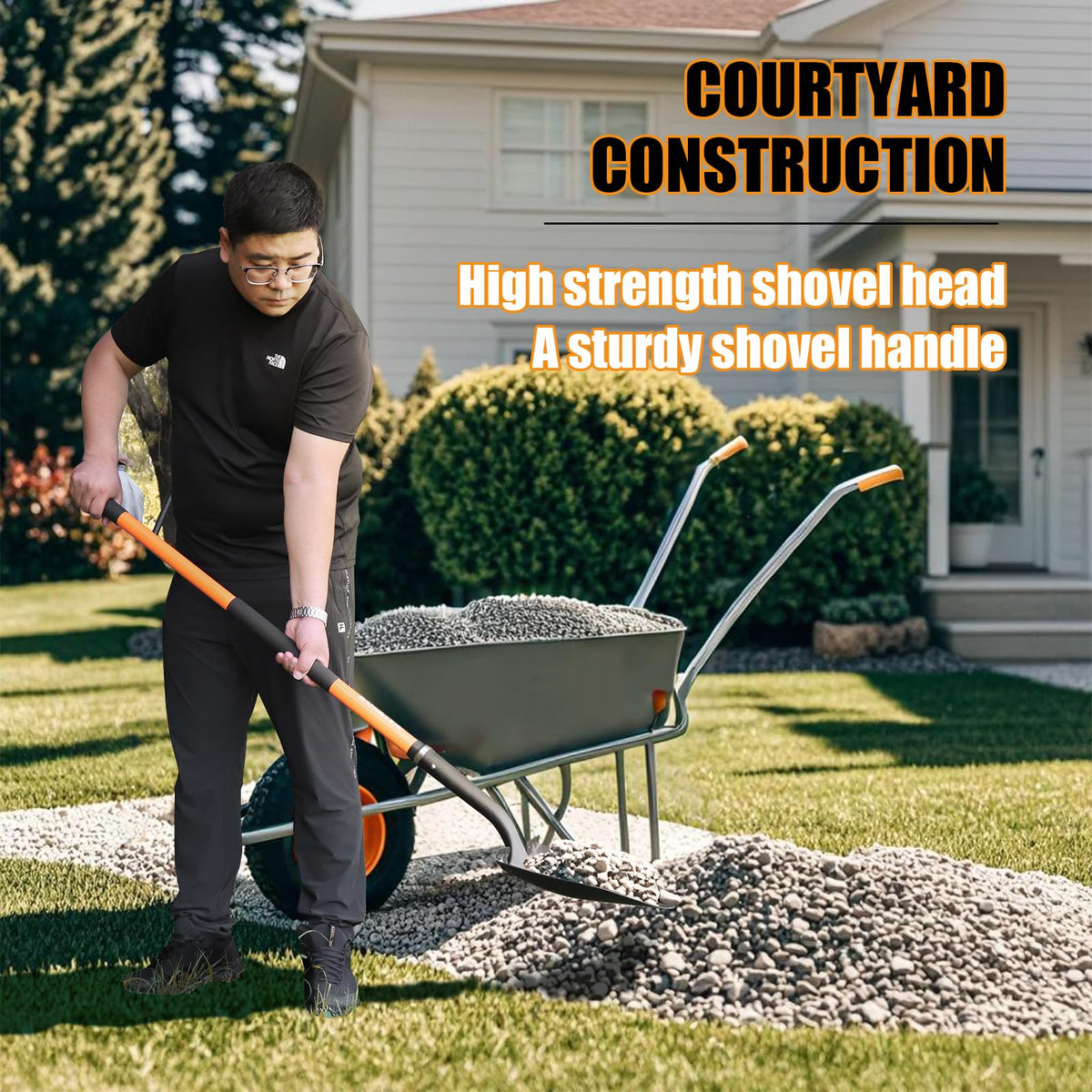 KOLEIYA digging shovel handle top view highlights ergonomic design