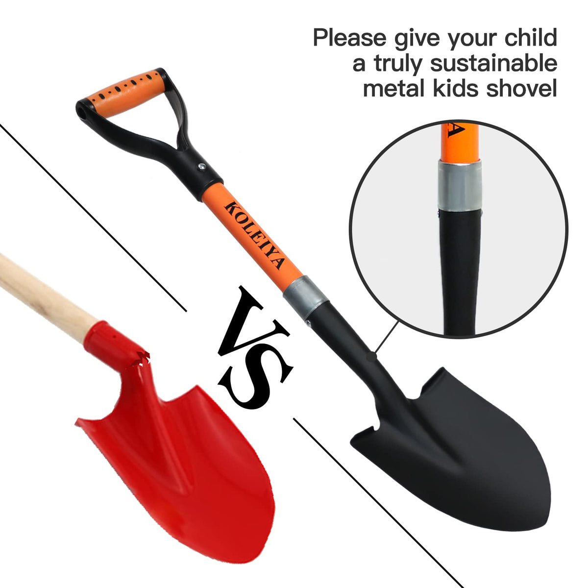 KOLEIYA fiberglass handle enhances strength for tough outdoor tasks