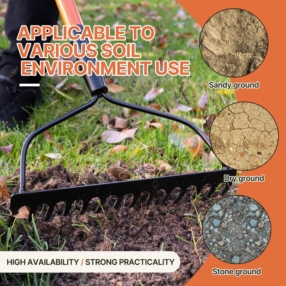 KOLEIYA garden rake ergonomic grip zones reduce hand fatigue during long sessions