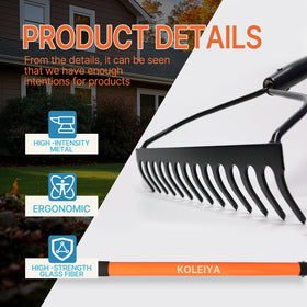 KOLEIYA garden rake mulch distribution and bed leveling across landscapes