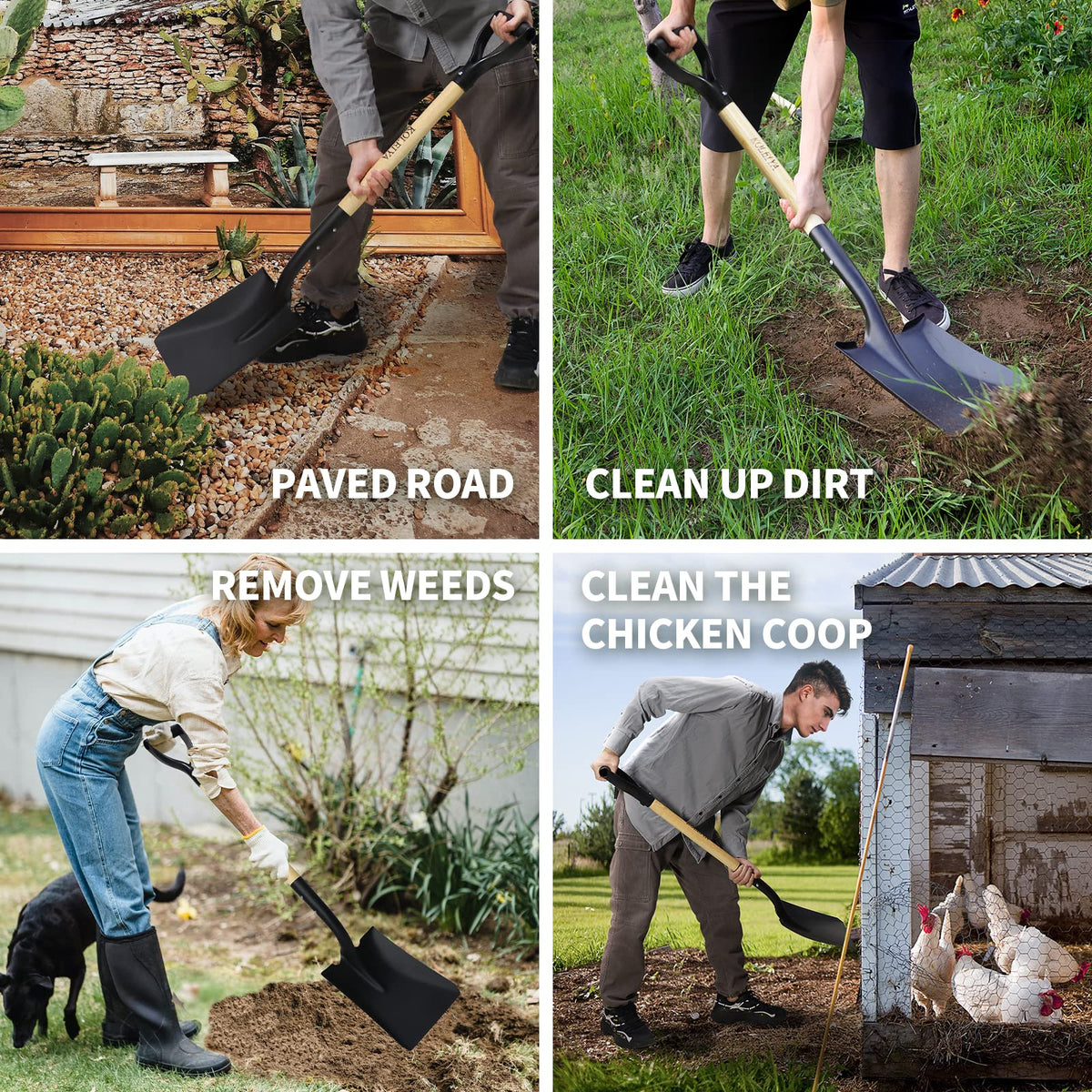KOLEIYA gardening shovel ideal for edging beds and light soil work.