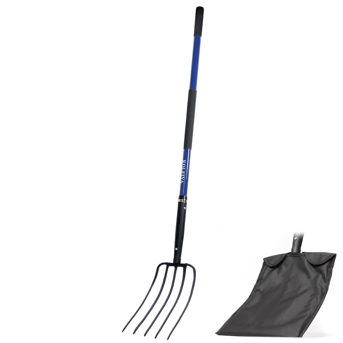 KOLEIYA 5-tine pitchfork head ready for efficient mulch handling.