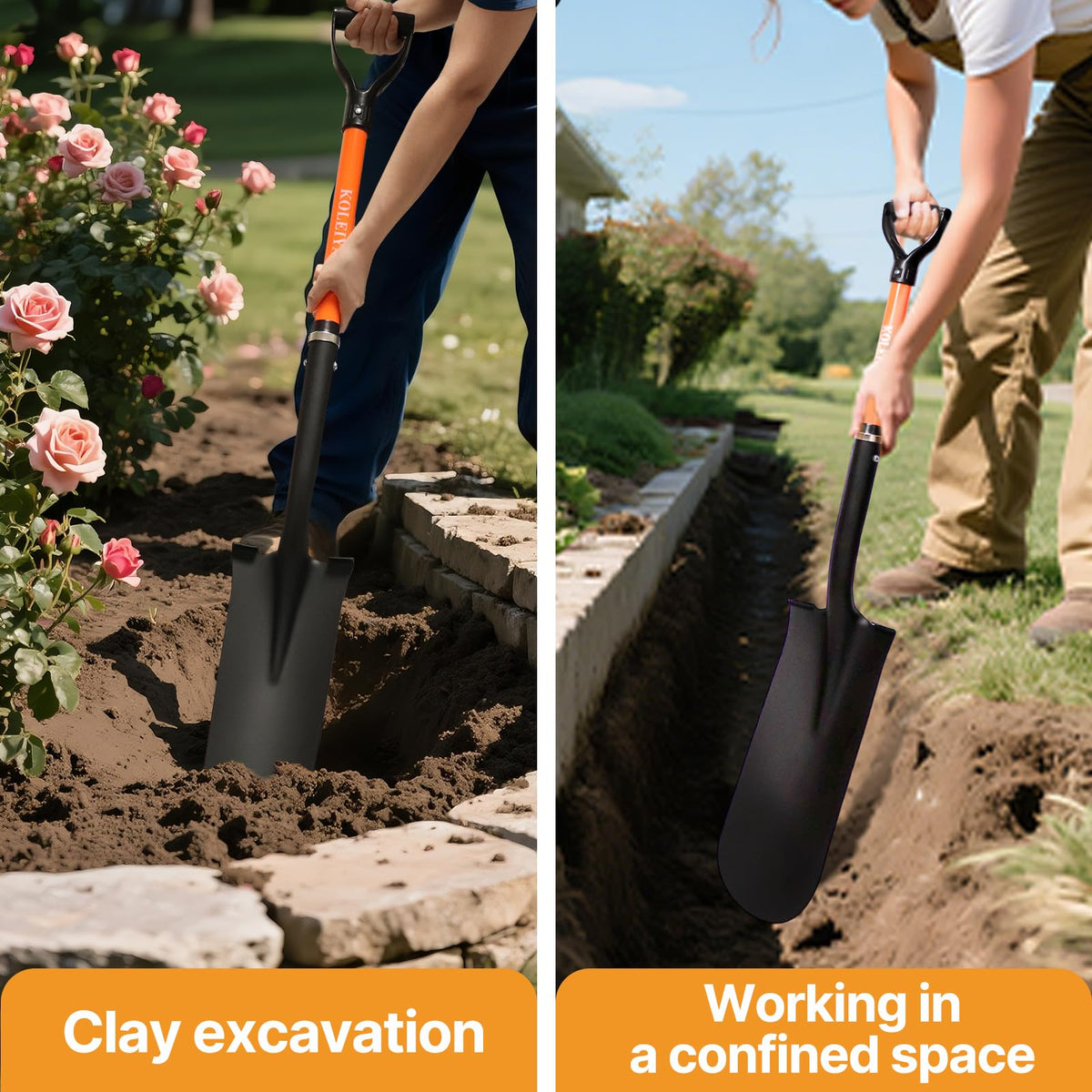 KOLEIYA reinforced steel blade with ergonomic footrest for leverage