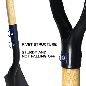 KOLEIYA shovel with D-handle provides comfortable grip and leverage.