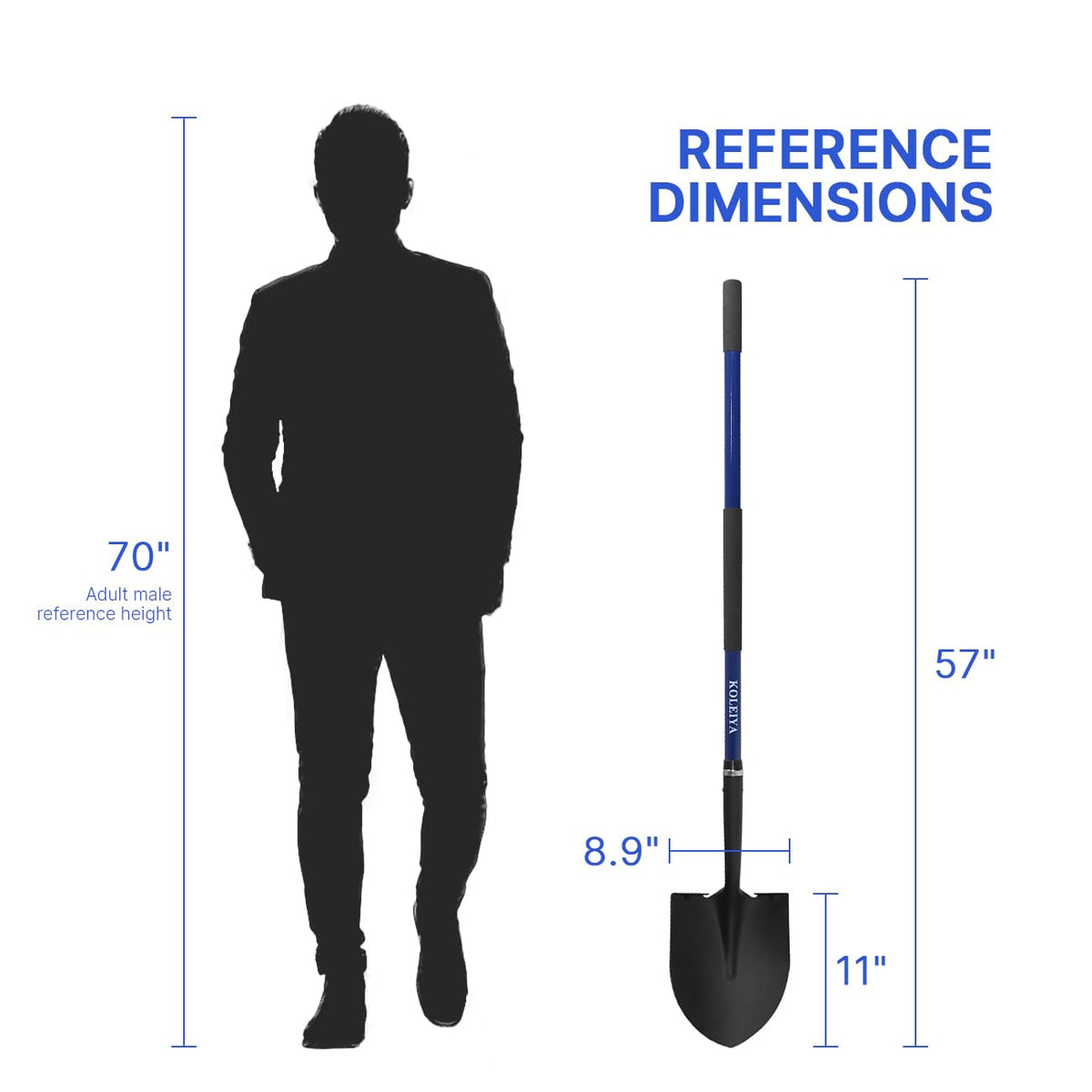 KOLEIYA shovel performs well on sticky, hard, rocky soils for reliable digging