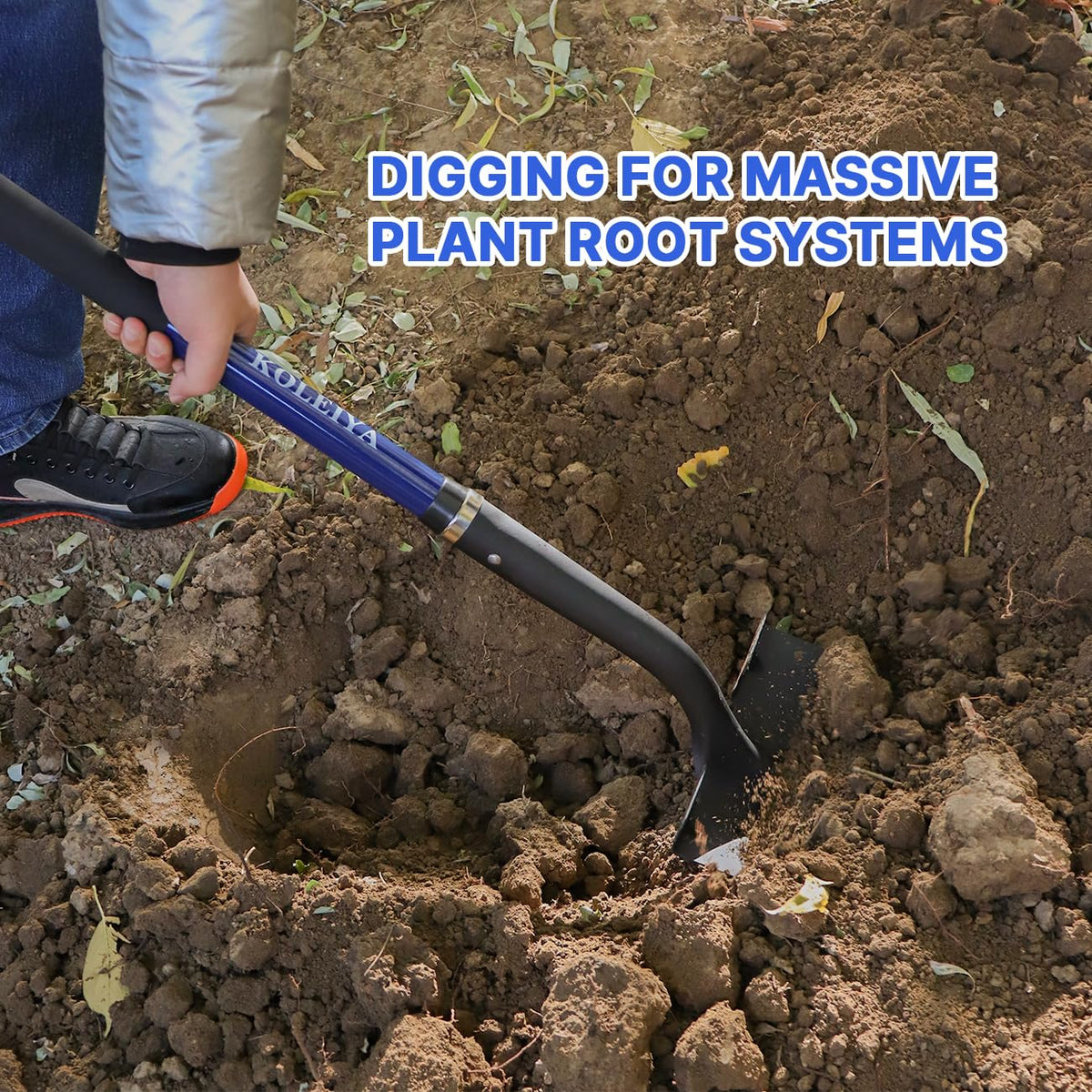KOLEIYA shovel transfers soil and compost with minimal effort