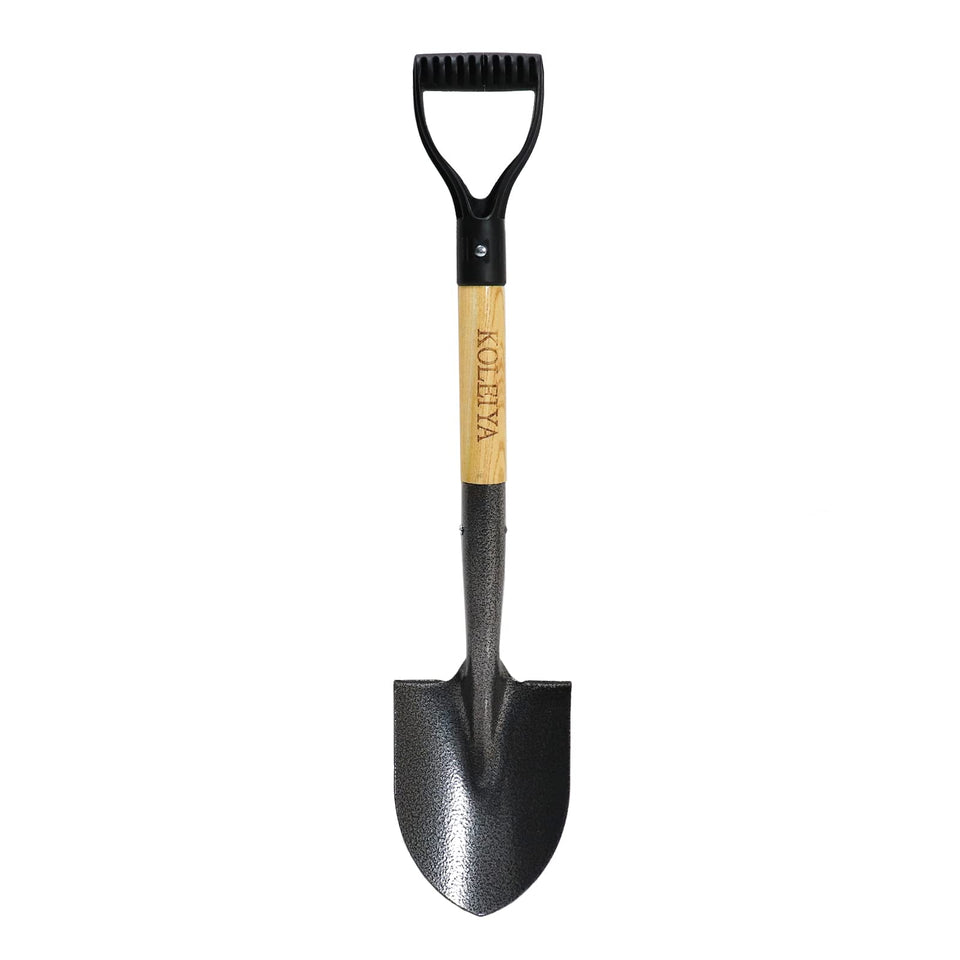 KOLEIYA small short-handle shovel, 28-inch reach for versatile gardening and sand tasks.