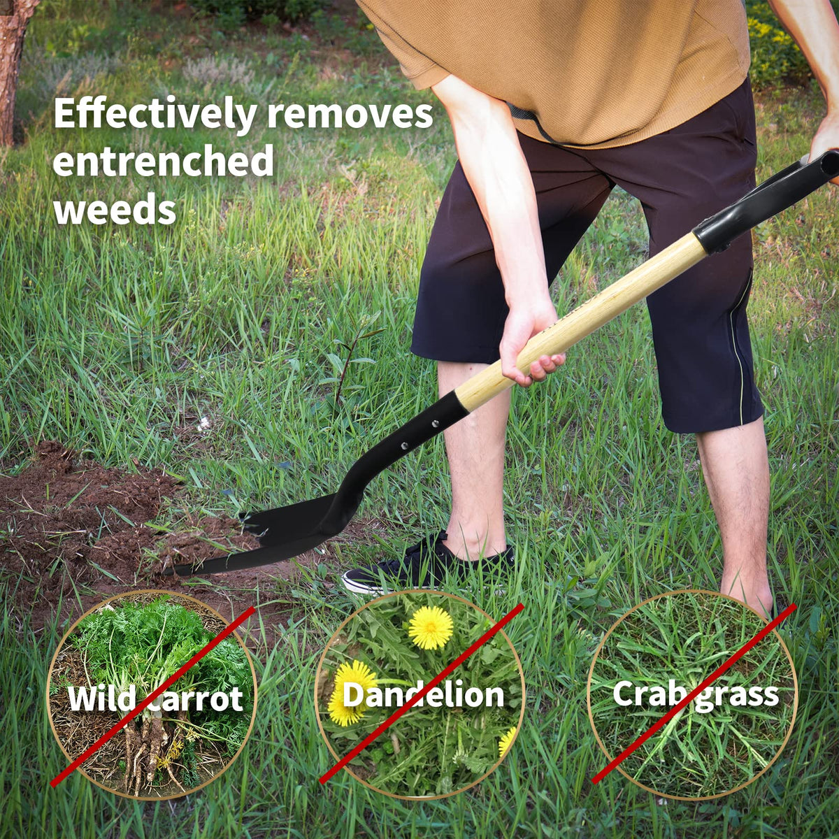 KOLEIYA transfer shovel with square head for efficient scooping of leaves.