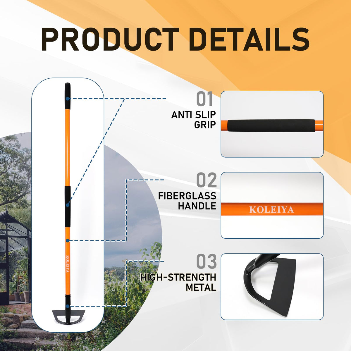 KOLEIYA versatile garden tool for weeding and soil cultivation