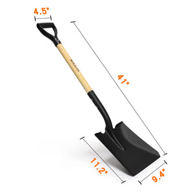 KOLEIYA wooden-handle shovel offers eco-friendly, comfortable grip.
