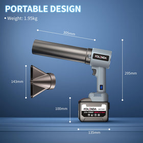 KOLENDA 335MPH turbo motor delivers high-speed airflow for tough debris.