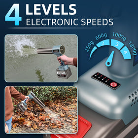 KOLENDA adjustable speed settings support gentle dusting and heavy-duty blows.