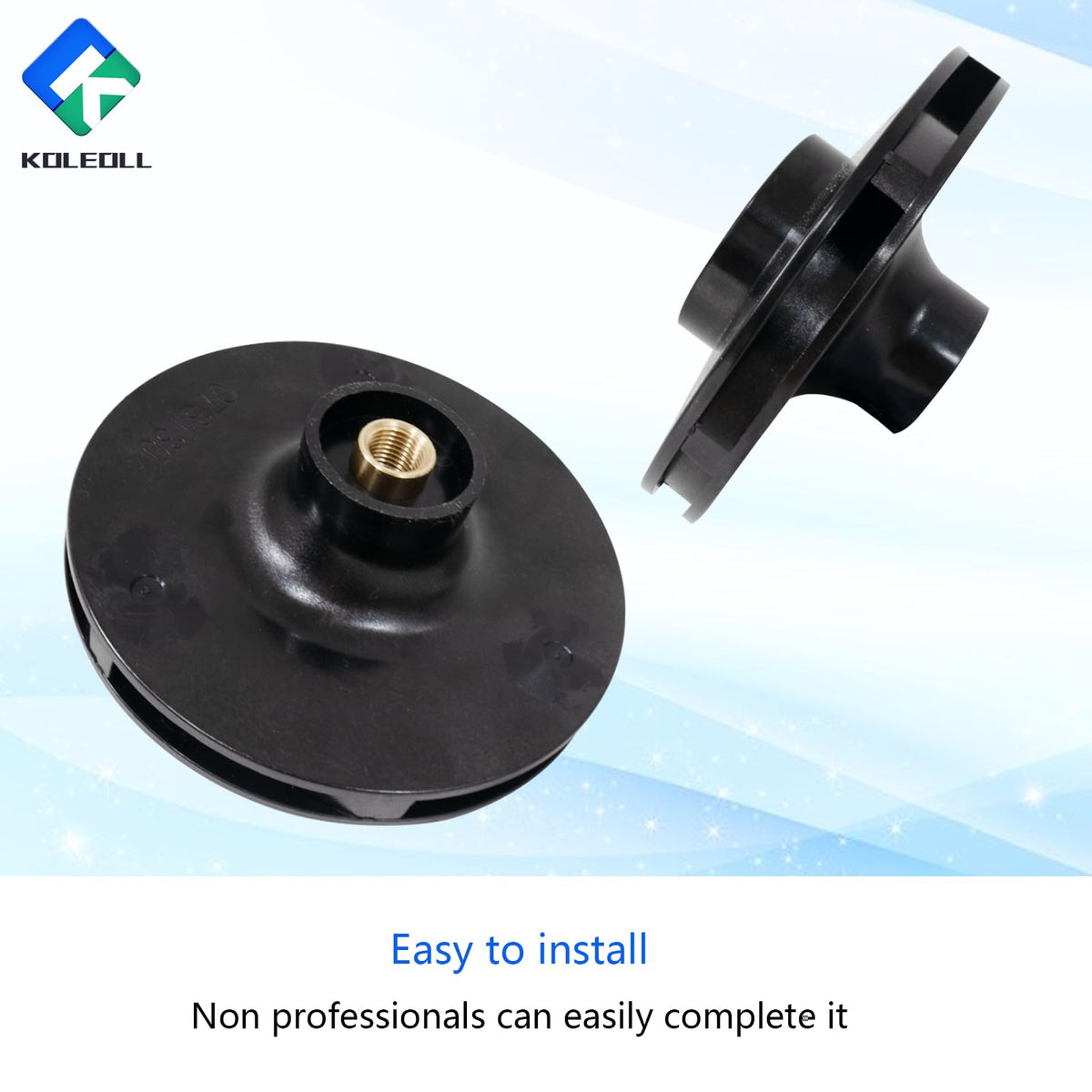 KOLEOLL 073130 pump impeller durability test image emphasizes long-lasting performance.