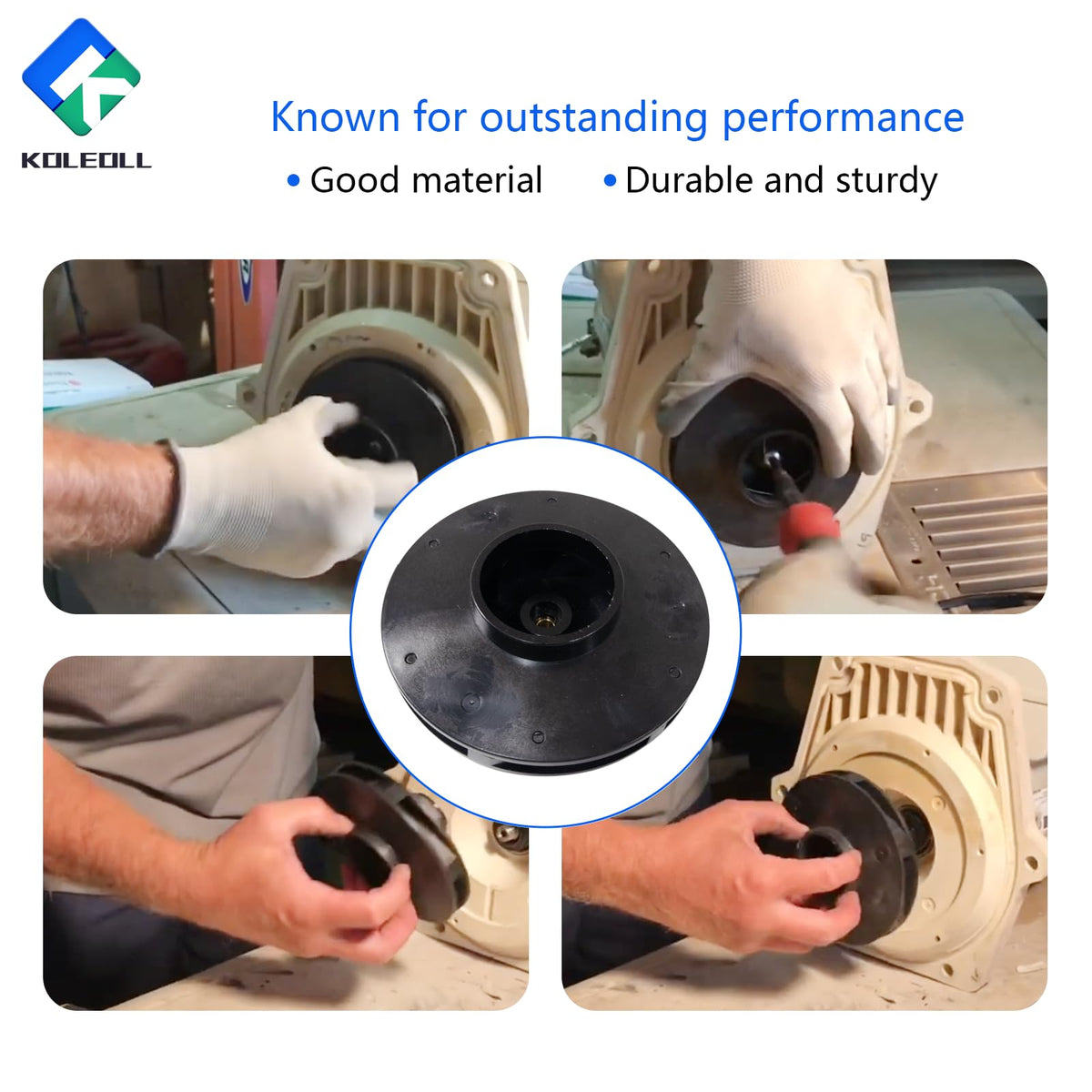 KOLEOLL 073130 pump impeller packaging indicates kit-ready replacement part.