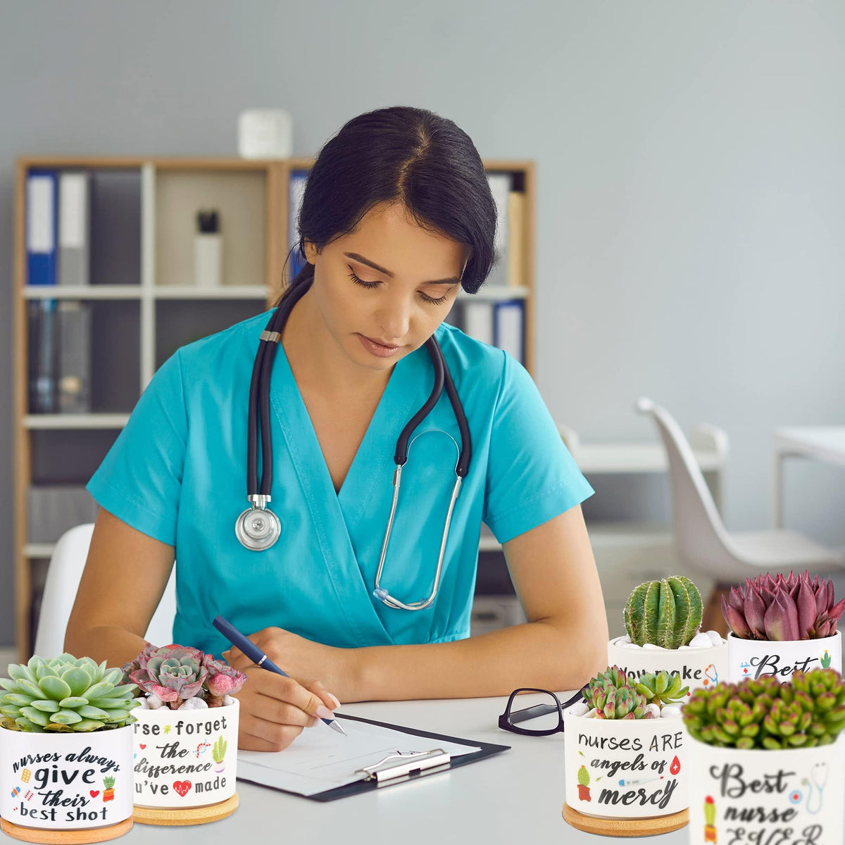 Kolewo4ever nine-piece planter set ready for nurse gifts.