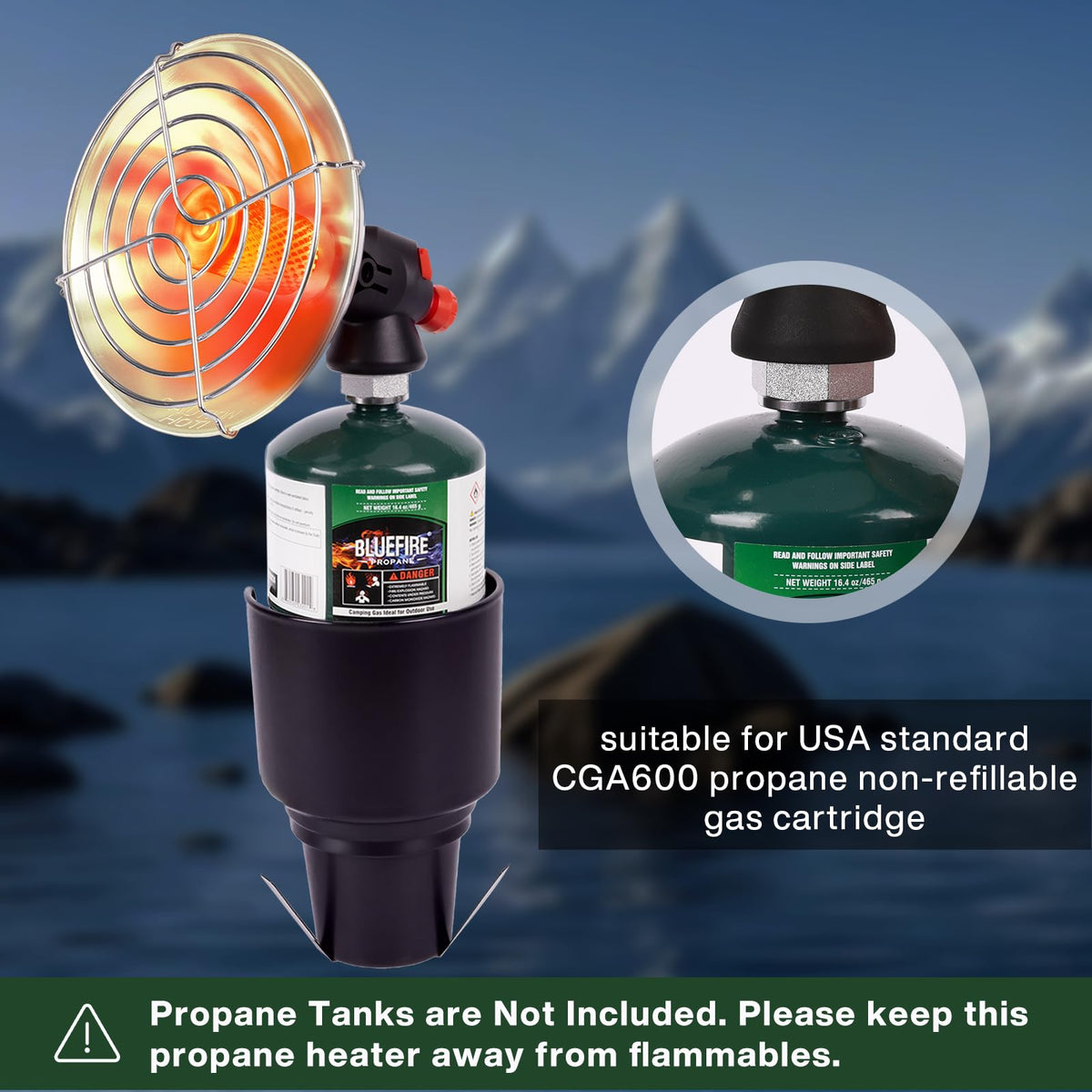 KOMAN safety features include heat shield and protective grid for peace of mind.