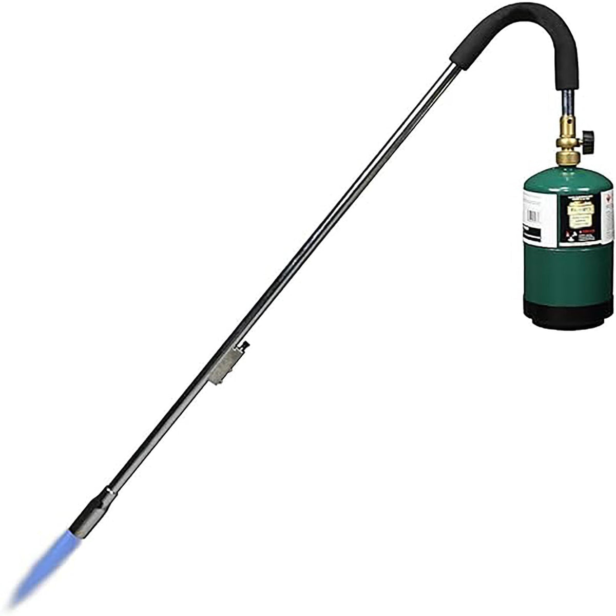 KOMAN weed torch with 35-inch arm enables easy weed control from a safe distance.