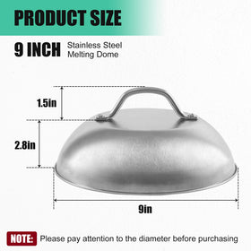 Komokeru stainless steel 6mm dome, durable for indoor and outdoor cooking