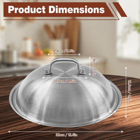 Komokeru stainless steel cheese dome with ergonomic handle.
