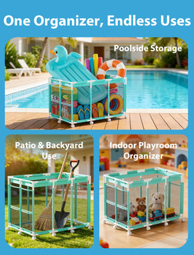 Kompoll pool storage bin easy assembly in minutes without tools