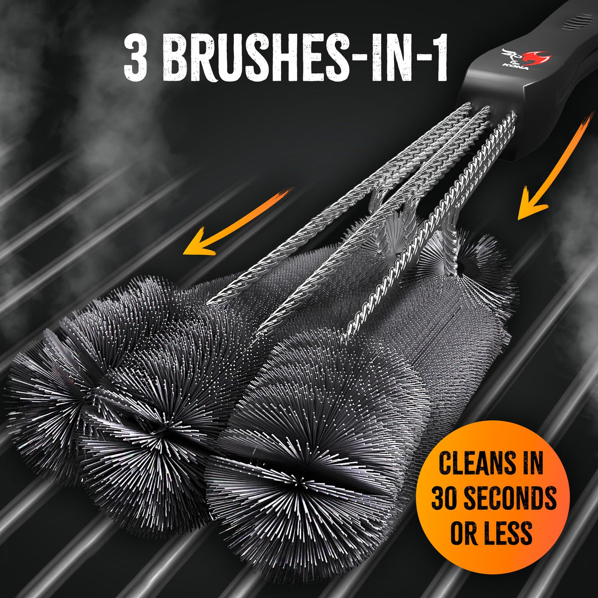Kona brush demonstrates its 3-in-1 design for faster, targeted cleaning.
