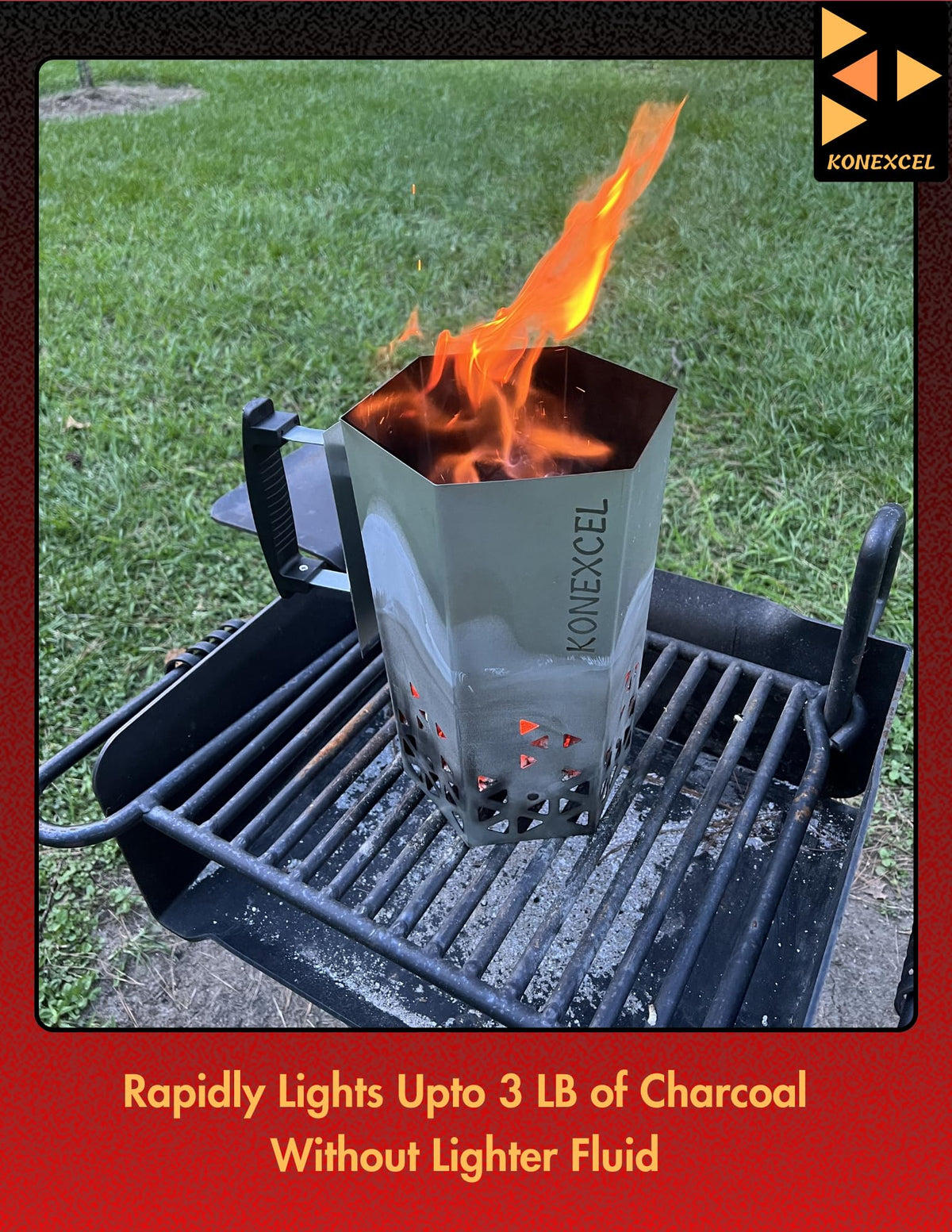 Konexcel no-smoke, minimal flare-ups for safer cooking and grilling.