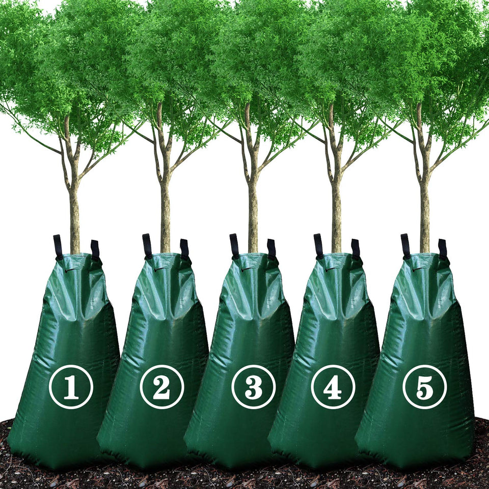 KONIGEEHRE 20 gallon tree watering bag around a trunk delivers deep root hydration.