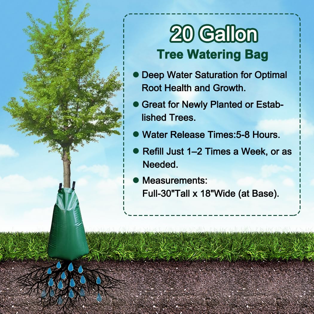 KONIGEEHRE tree watering bag with zipper tightened for fast setup.