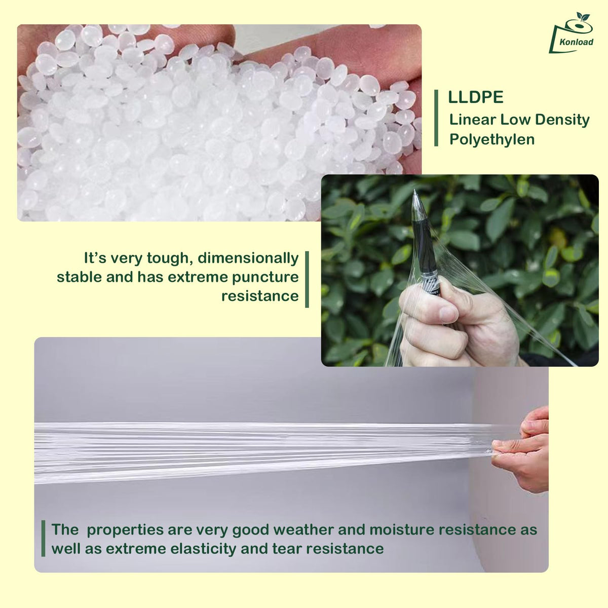 Clear film from Konload grafting tape aids easy application and visibility.