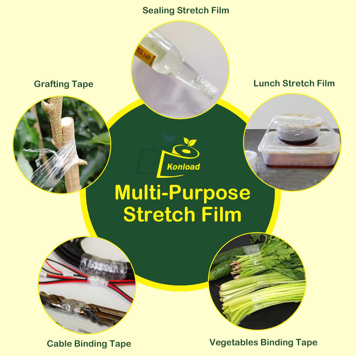 Ideal Konload grafting tape for roses, fruit trees, vines and bonsai grafting tasks.