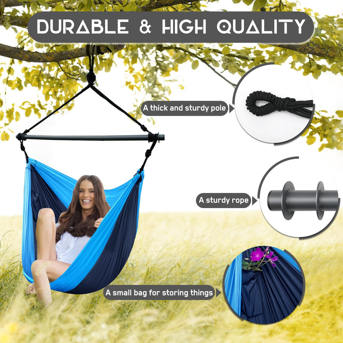 Konosnd Hammock Chair lies at 135 degrees for comfortable lounging.