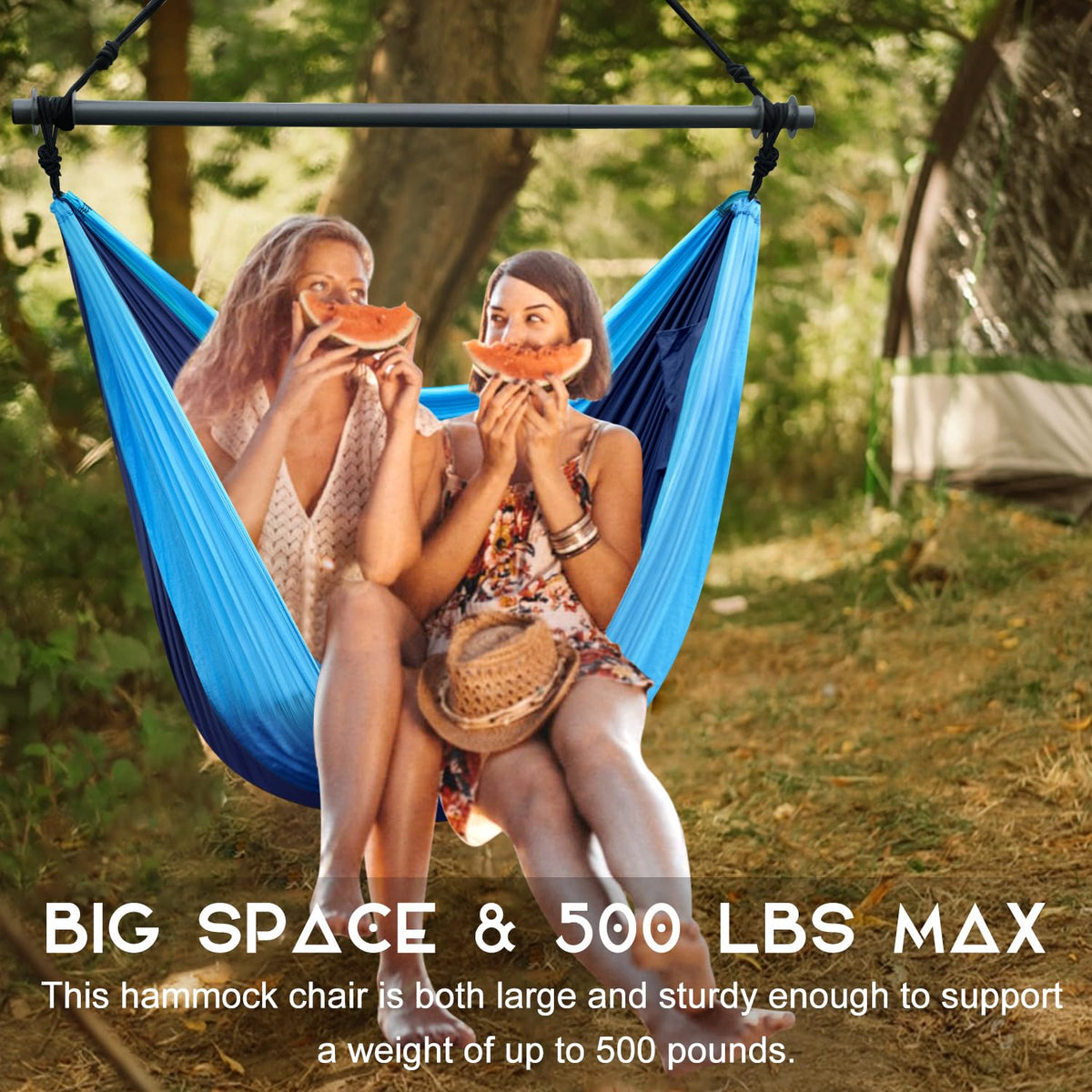 Konosnd Hammock Chair supports up to 500 lbs for sturdy seating.