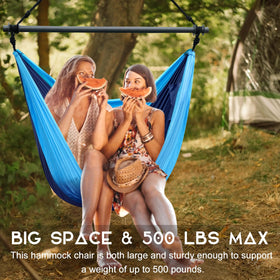 Konosnd Hammock Chair supports up to 500 lbs for sturdy seating.