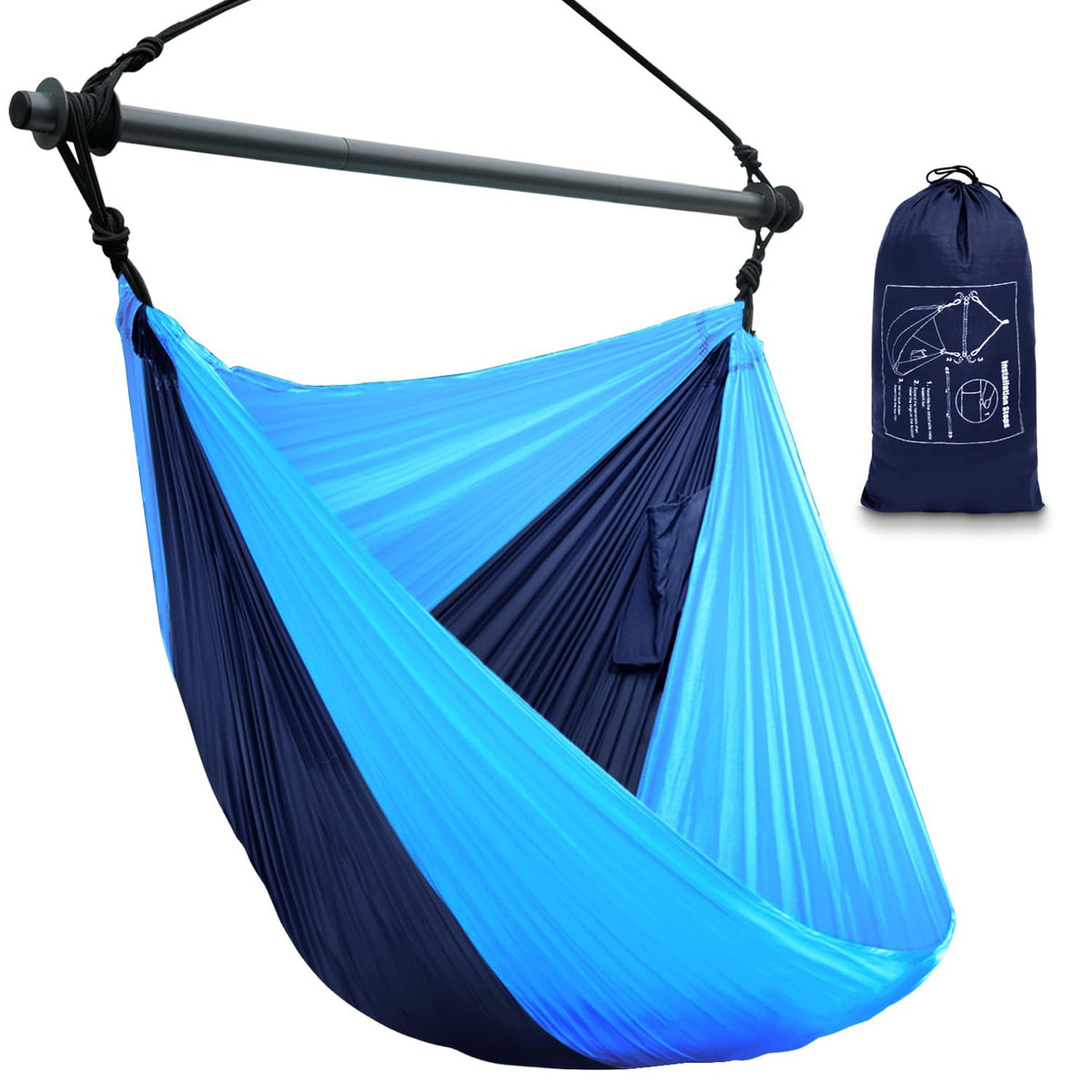 Konosnd Hammock Chair folded compact for easy travel and storage.