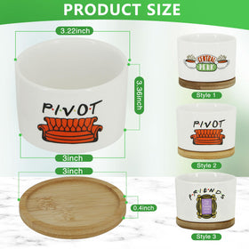 KONROOWEI Ceramic pots with a glossy finish for various plants.