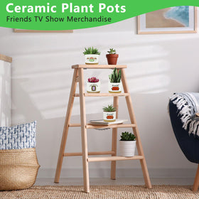 KONROOWEI Compact desk-friendly plant pots for small spaces.