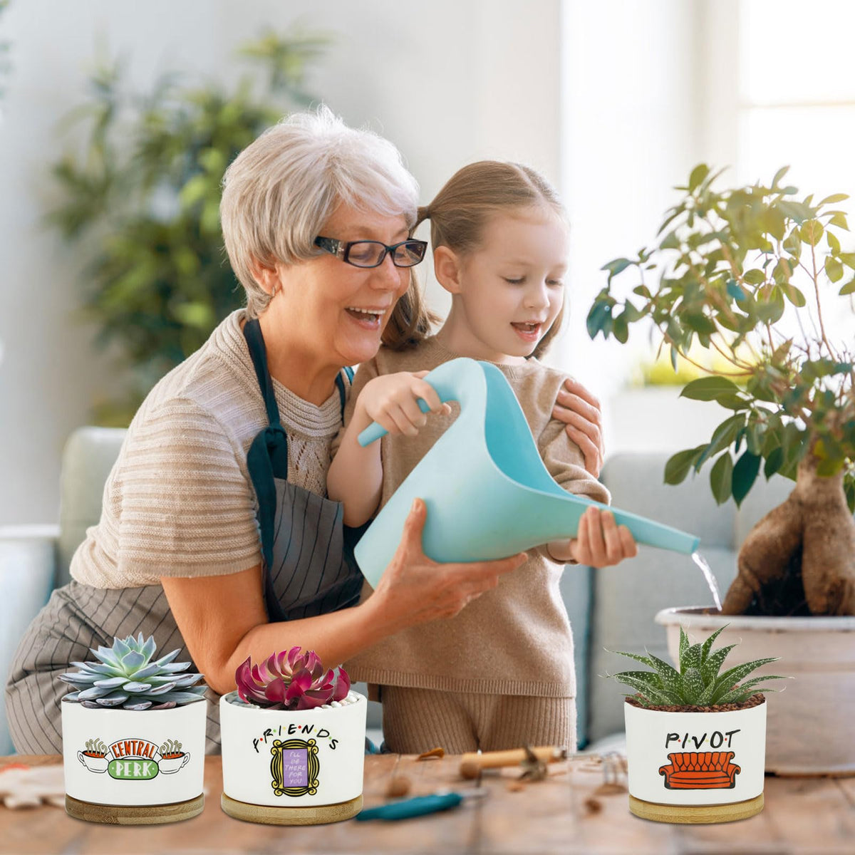 KONROOWEI Durable ceramic construction suitable for indoor plants.