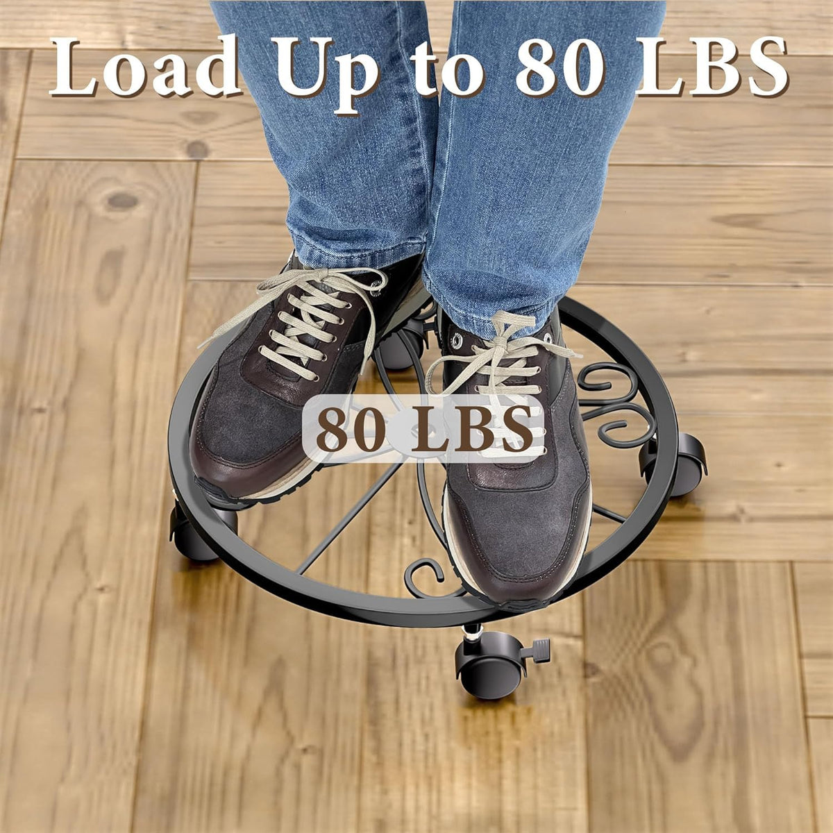 KOOKASHOP 10.24-inch tray with casters supports indoor and outdoor use.