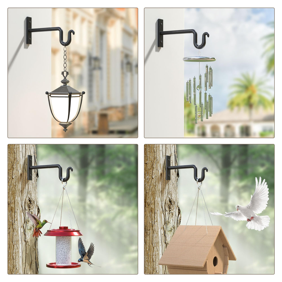 KOOKASHOP metal plant hook with elegant curve for refined garden decor