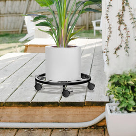 KOOKASHOP plant caddy with 360-degree wheels and locks for stability.