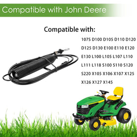 KOONDHEEND installation-ready PTO cable demonstrates easy replacement on John Deere models.