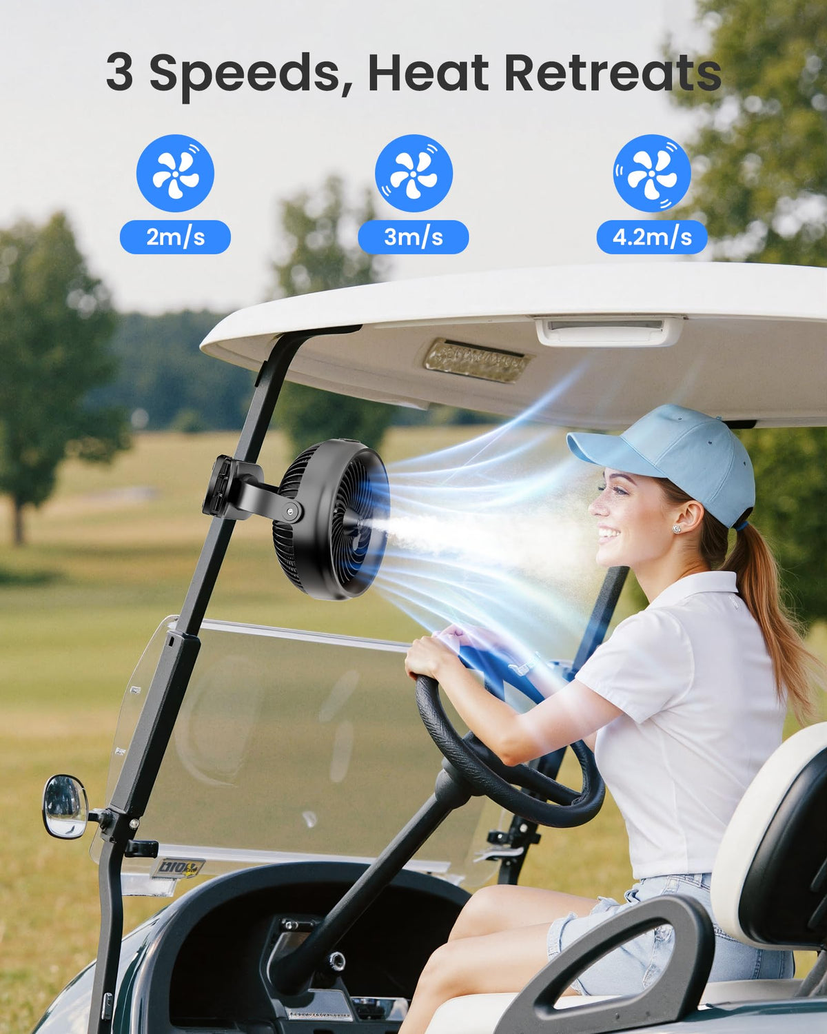 Koonie dual 360-degree rotation directs airflow and mist precisely
