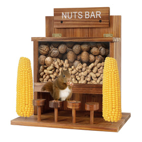 KOOPRO Squirrel Feeder on a tree branch with four perches for relaxed snacking