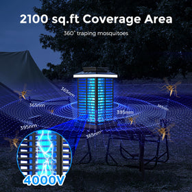 KOOSA Bug Zapper 4000V grid demonstrating rapid insect elimination.