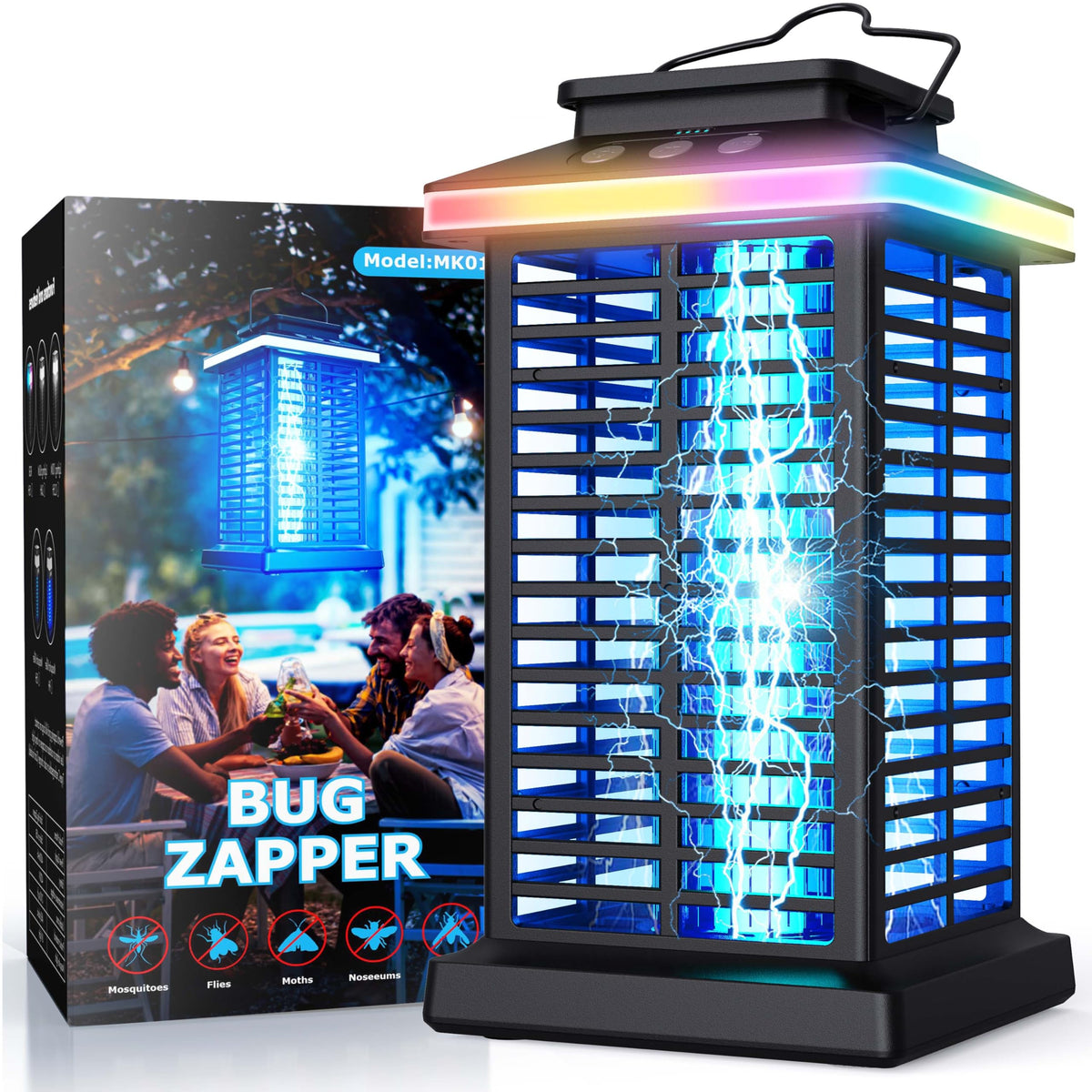 KOOSA Bug Zapper Outdoor in a patio setting, pest-free evening ambiance.