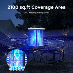 KOOSA Bug Zapper Outdoor 360-Degree Attract draws pests from all sides.