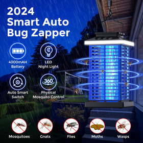 KOOSA Bug Zapper Outdoor LED Night Light provides ambient illumination while repelling insects.
