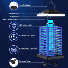 KOOSA Bug Zapper Outdoor Portable for camping and outdoor adventures.