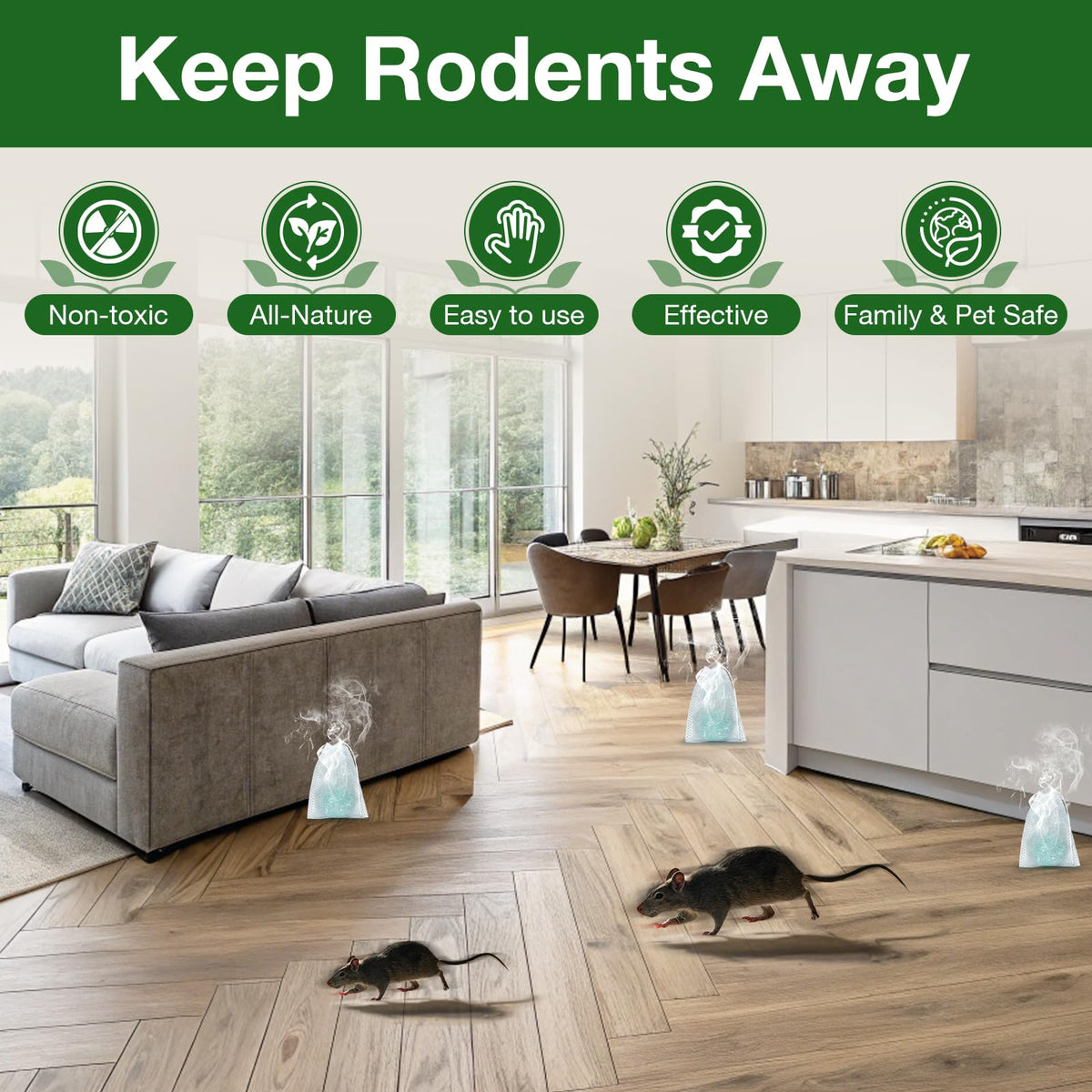 Close-up of KOOSA peppermint oil ball showing fragrance and 25-pack convenience.