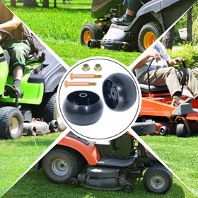 Locking hardware helps stabilize the mower during operation on rough ground.